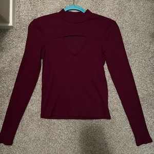 Express Purple Cropped Long Sleeve